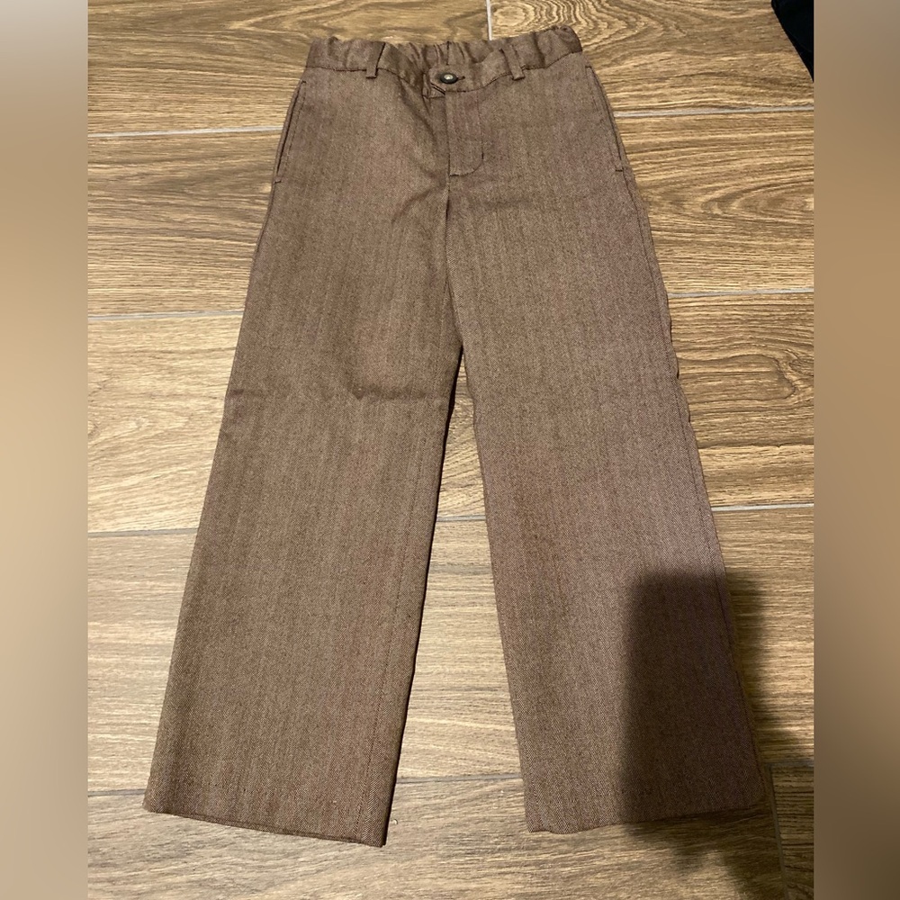 Janie & Jack size 6 lined brown herringbone dress pants